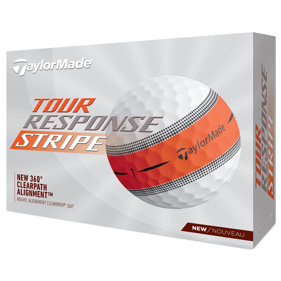 TaylorMade Tour Response Stripe 24 2 Packs (White/Orange)
